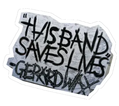 graffiti of text 'this band saves lives'