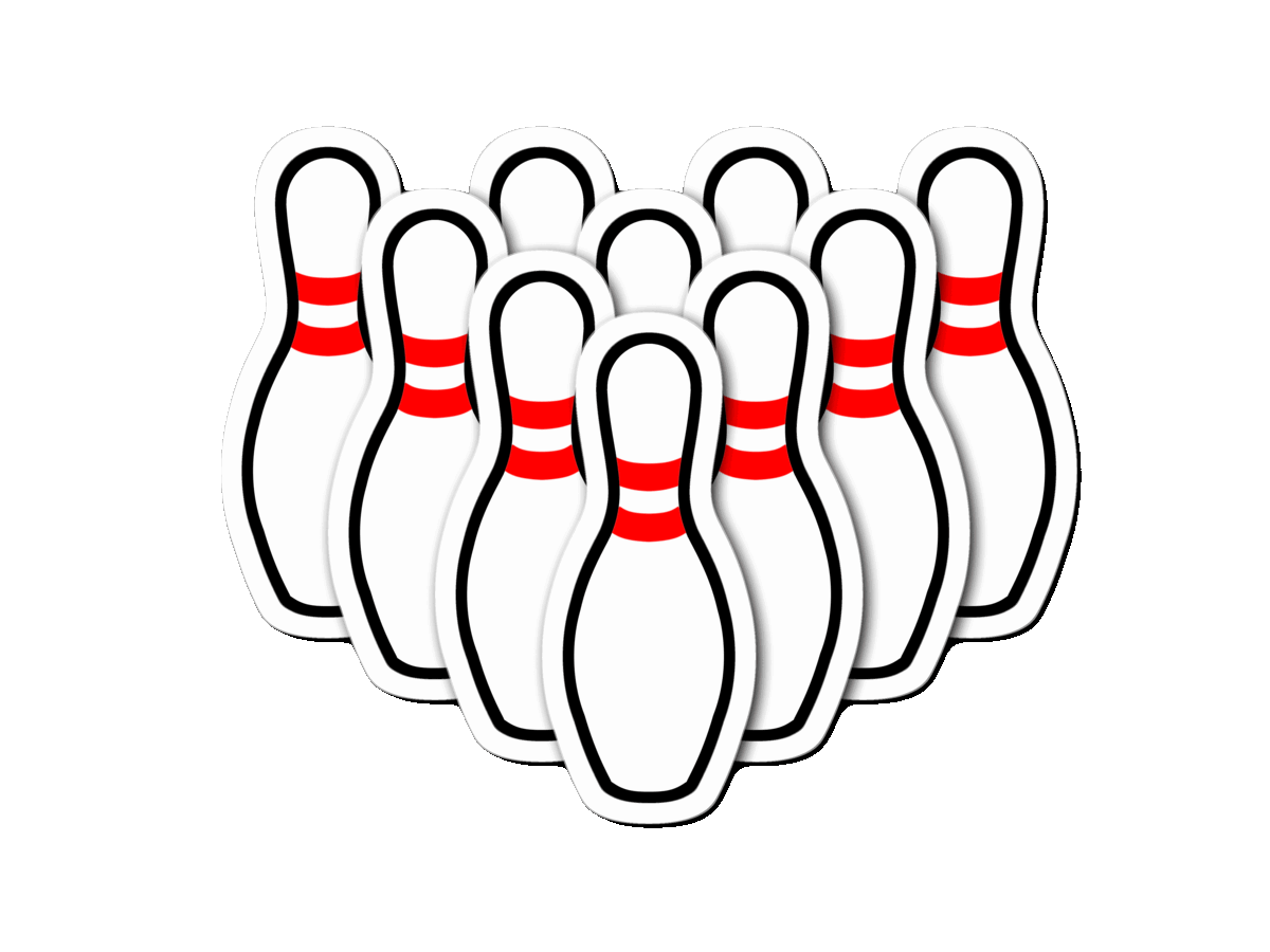 bowling ball hitting a strike animated sticker