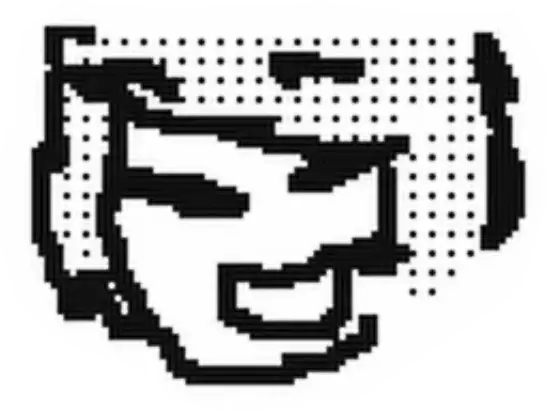 drawing of girl with a side part smiling